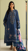 BQ 421-3 Piece Digital Printed Lawn Shirt With Embroidered Patch Trouser and Dupatta