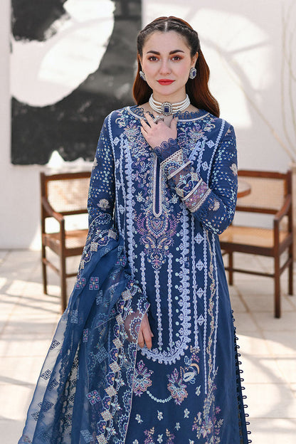 SPB2545-3 Piece Embroidered Lawn Shirt with Embroidered Organza Dupatta