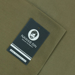 Luxury Wash & Wear Suit - Olive Green - Nawab Din