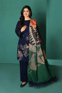 NS 195-3PC-unstitched-heavy-embroidered-dhanak-suit-printed-woolen-dupatta