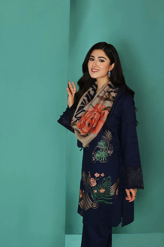 NS 195-3PC-unstitched-heavy-embroidered-dhanak-suit-printed-woolen-dupatta