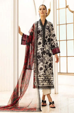 ZK 204-3 Piece Unstitch Digital print Khaddar Suit With Extra Patches (Digital Printed Khaddar Dupatta)