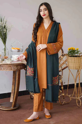 GA 1120-3 Piece Unstitched Dhanak Karandi Suit