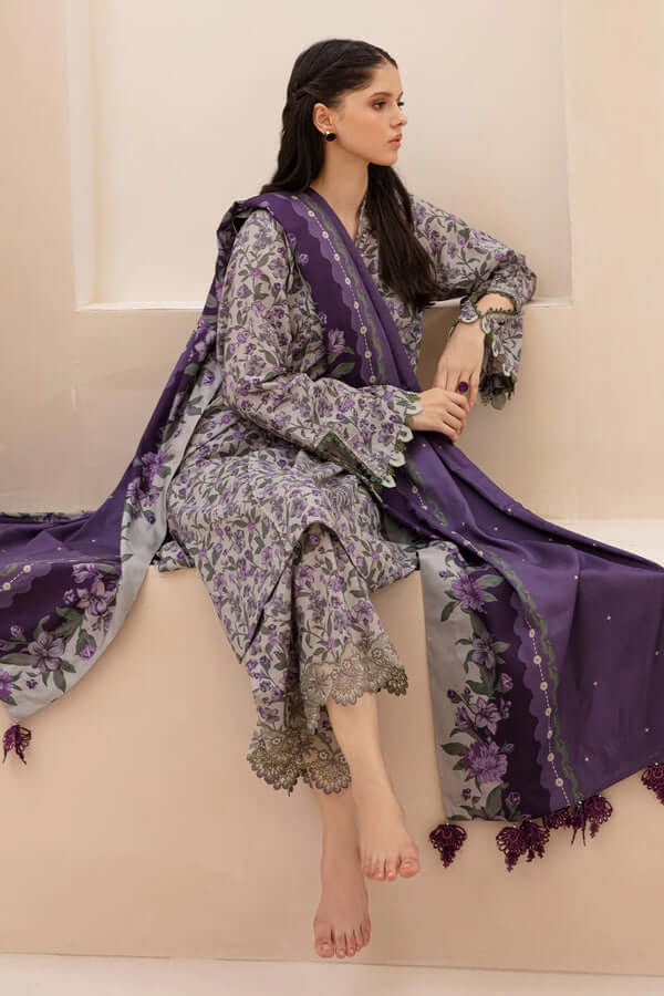 BQ 403-3 Piece Unstitched Digital Printed Khaddar Suit ( Digital Printed Khaddar Dupatta )