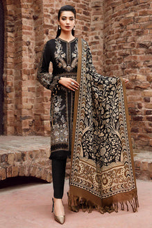 MB 1160-3Pc Heavy Embroidery Dhanak Stuff With Printed Wool Shawl