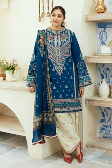 ZS 50-3 Piece Unstitched Heavy Embroidered Dhanak Suit ( Fine Printed Wool Shawl)