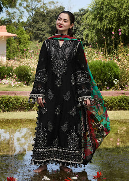 HR 728-3 Piece Unstitched Heavy Embroidered Dhanak Suit ( Printed Woolen Shawl )