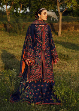 RS 695-Dhanak Stuff 3 Piece Fully Embroidered Suit With Dhanak Embroidered Shawl