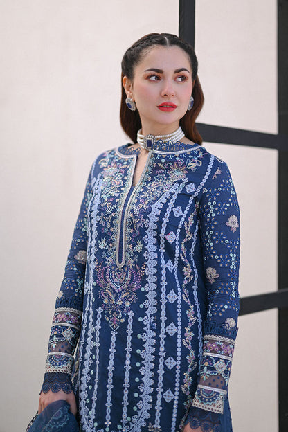SPB2545-3 Piece Embroidered Lawn Shirt with Embroidered Organza Dupatta