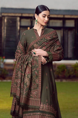 BR 925 Bareeze Embroidered 3pc Dhanak dress with embroidered Dhanak Shawl