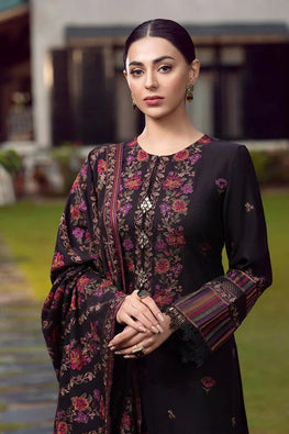 BR 920-Embroidered 3pc Dhanak dress with embroidered Dhanak Shawl