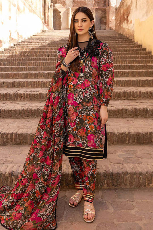 3 Piece Unstitched Digital Printed Linen Suit  Digital Printed Linen Dupatta