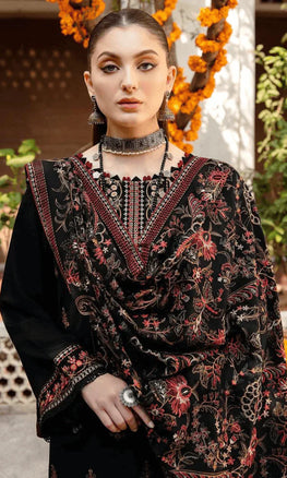 RM 650-3 Piece Unstitched Heavy Embroidered Dhanak Wool Suit Heavy Embroidered Dhanak Shawl