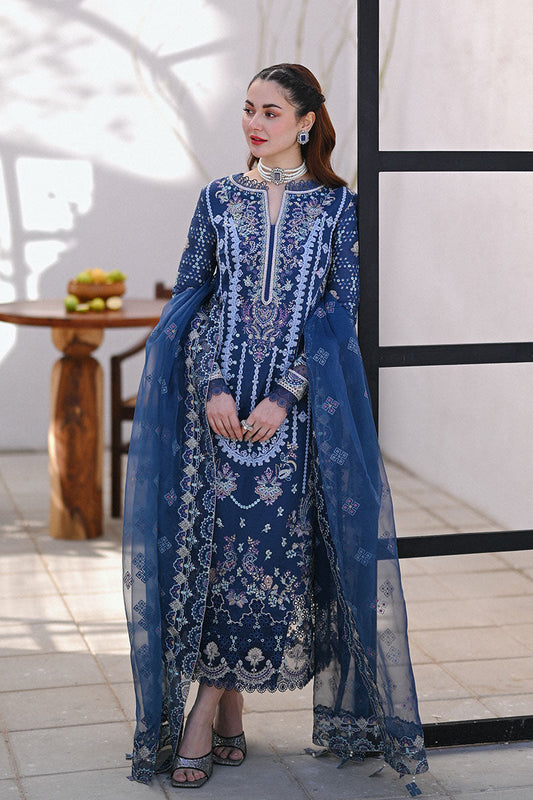 SPB2545-3 Piece Embroidered Lawn Shirt with Embroidered Organza Dupatta