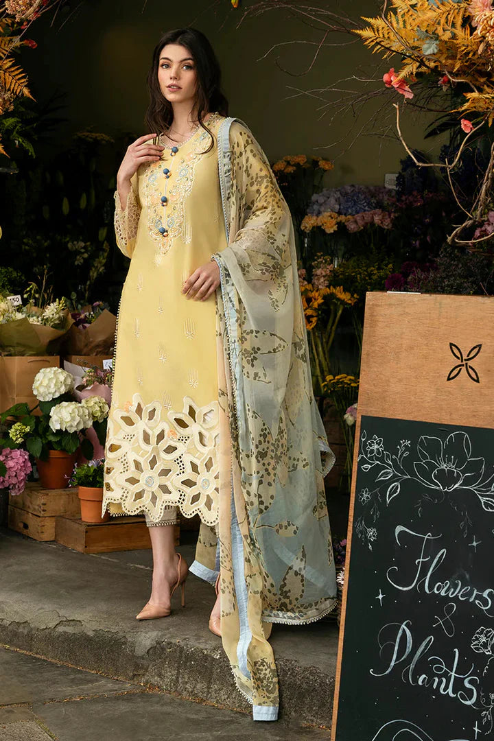 MQ 2570-3 Piece Embroidered Lawn Shirt with Printed Dupatta