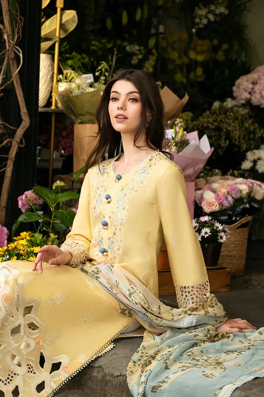 MQ 2570-3 Piece Embroidered Lawn Shirt with Printed Dupatta