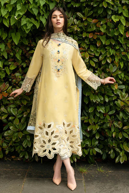 MQ 2570-3 Piece Embroidered Lawn Shirt with Printed Dupatta