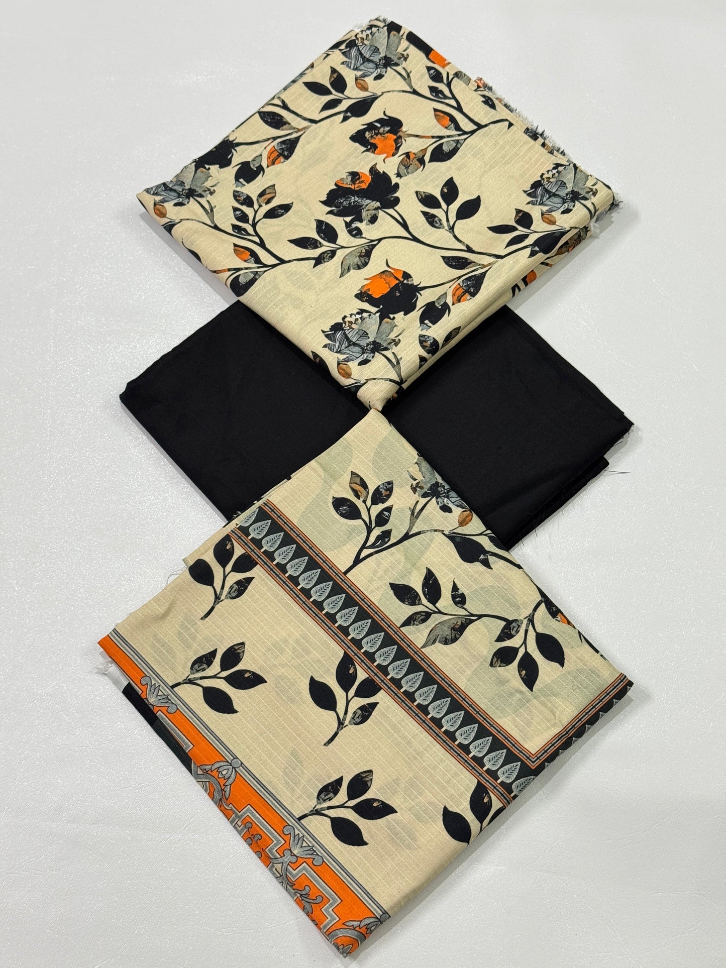 3 Pc Doria Linen Printed Unstitched Suit