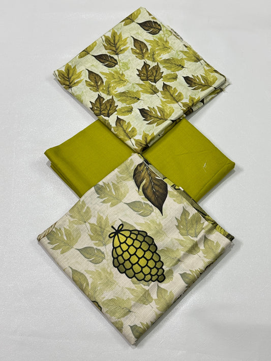 3 Pc Doria Linen Printed Unstitched Suit