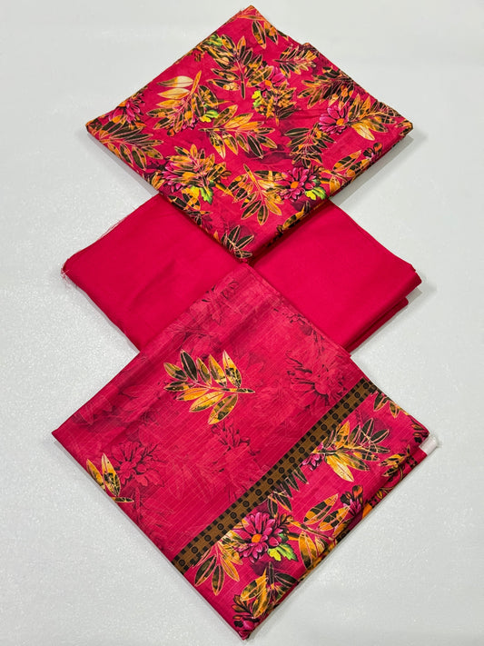 3 Pc Doria Linen Printed Unstitched Suit