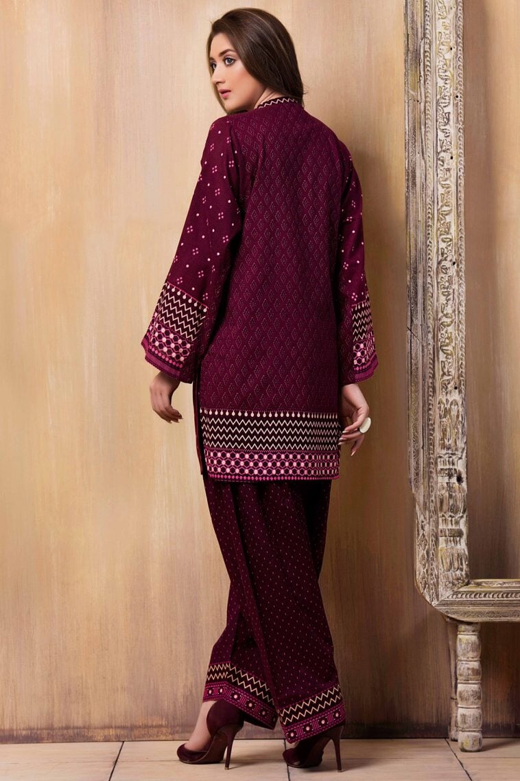 2 Pc Embroidered Lawn Suite With Fully Embroidered trouser & Patches KS 765 DhanakStore 