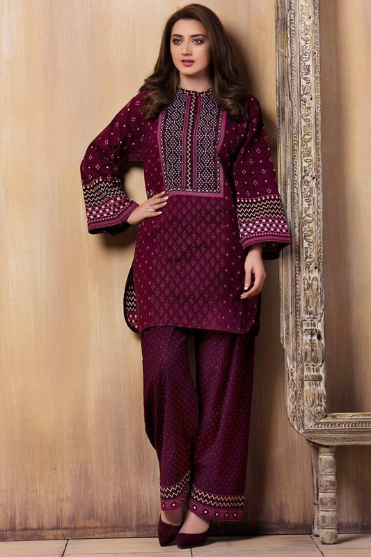 2 Pc Embroidered Lawn Suite With Fully Embroidered trouser & Patches KS 765 DhanakStore 