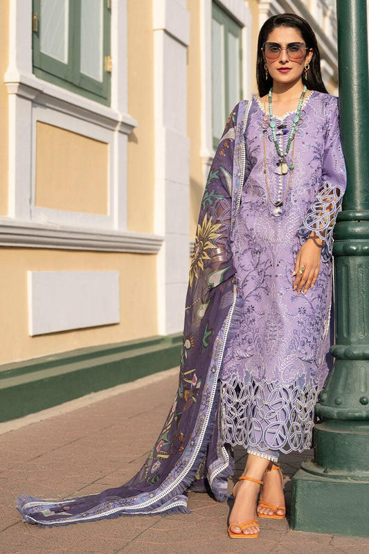 MS 04-Lawn stuff 3 Piece fully Embroidered with Silk Poly Lawn Dupatta