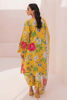 3 Piece Unstitched Digital Printed Lawn Suit ( Fine Printed Silk Dupatta ) BQ 20