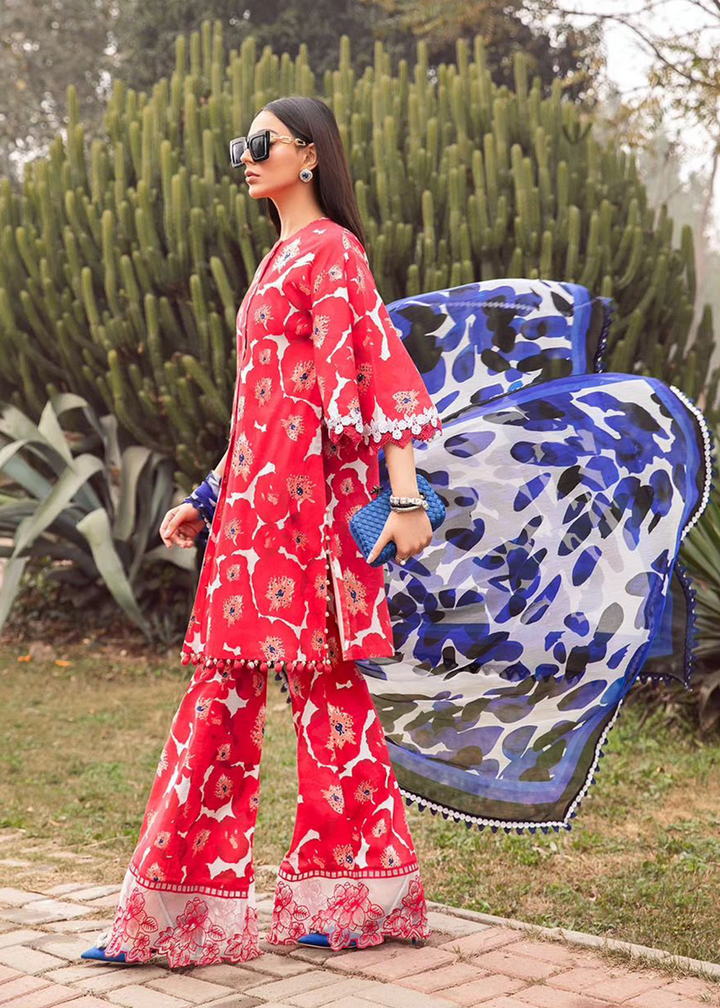 MB 106-Lawn Stuff 3 Piece Digital Printed Stemped Article With Monar Dupatta