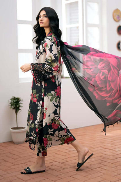 3 Piece Unstitched Heavy Embroidered Lawn Suit ( Printed Lawn Dupatta )