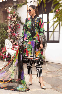 3 Piece Unstitched Digital Printed Lawn Suit ( Fine Printed Silk Dupatta )