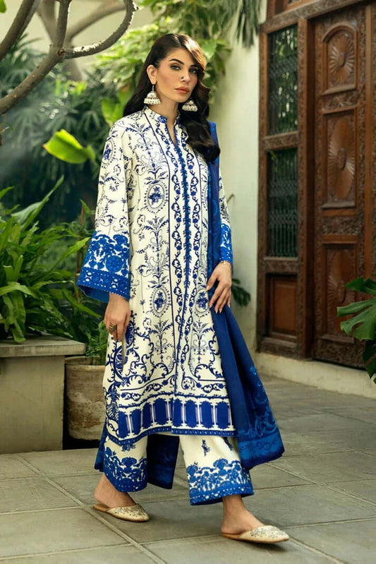 ZC 424-3 Piece Unstitched Digital Printed Lawn Suit ( Fine Printed Lawn Dupatta )
