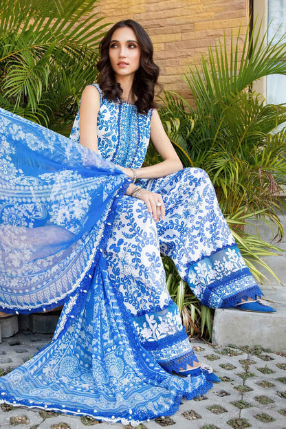 MB 462-3 Piece Unstitched Digital Printed Embroidered Lawn Suit ( Printed Lawn Dupatta )
