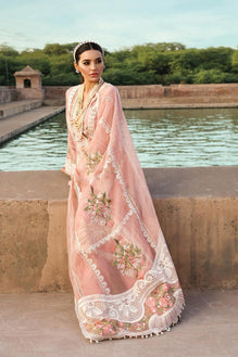 CR 28 -Lawn Stuff 3 Piece Fully Embroidered With Organza Fully Embroidered Dupatta Extra Patches