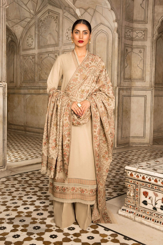 Dhanak Stuff 3 piece Fully Embroidered With Fully Embroidered Dhanak Shawal AD-458 DhanakStore 